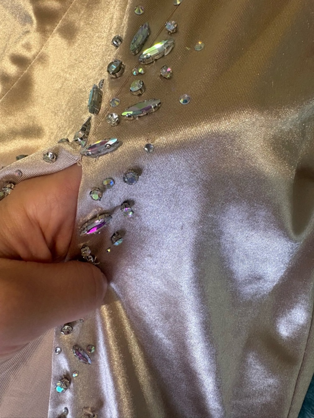Jovani D5409 champagne Off-shoulder Neckline Long Mermaid Dress new size 4 - Picture 13 of 15